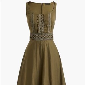 J Crew Scoopneck Midi Dress with Eyelet Trim